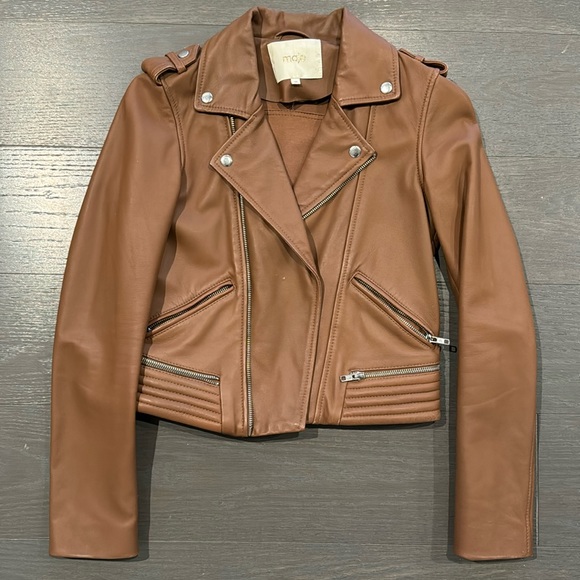 Maje Jackets & Blazers - Bike style leather Maje jacket